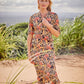 Beauty - Loca Leaf: Classic Shirt dress with 3/4 elasticated sleeves