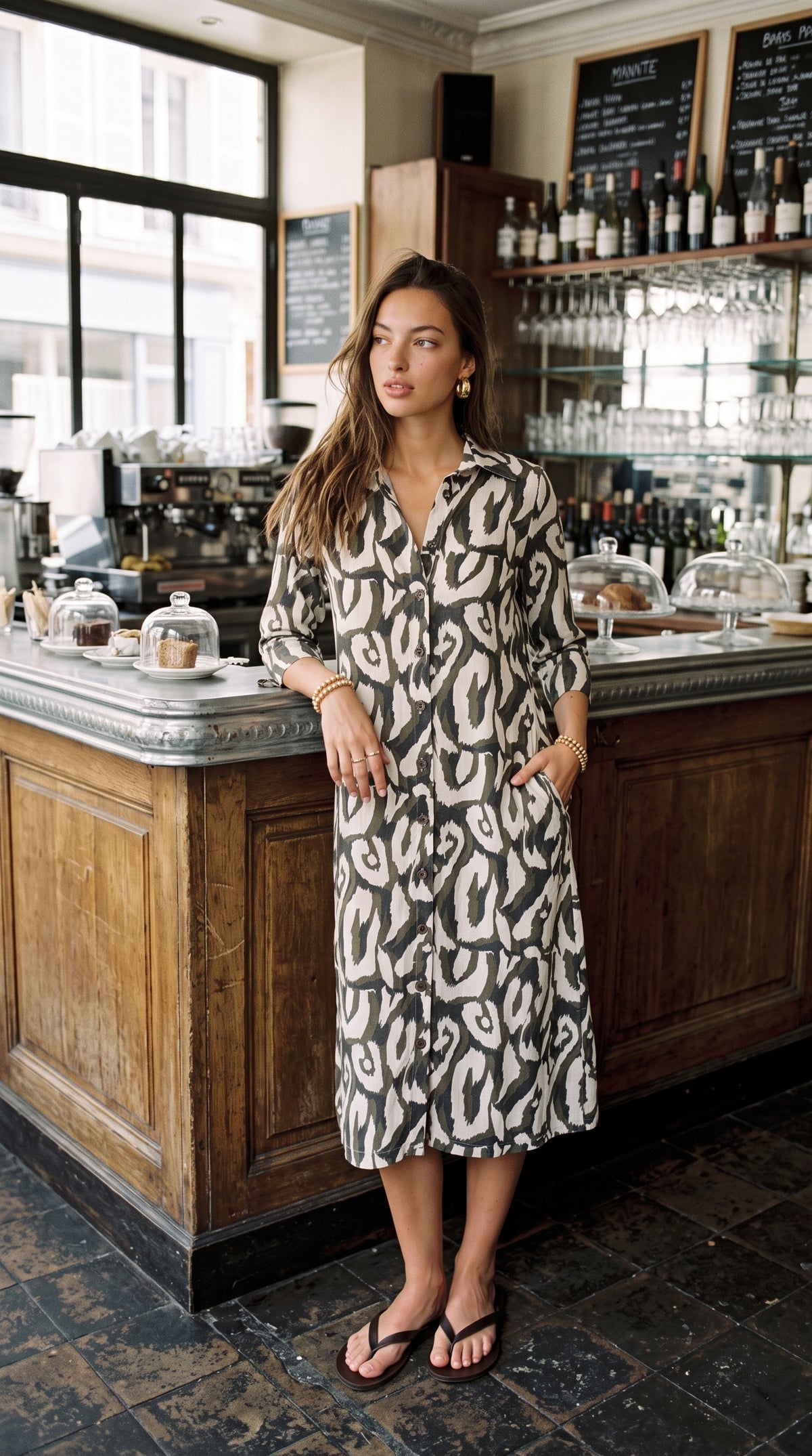 Sarah - Country Wild: Classic midi shirt dress