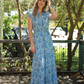 Coco - Vintage Damaske: Button-up classic tiered Maxi dress with detachable belt