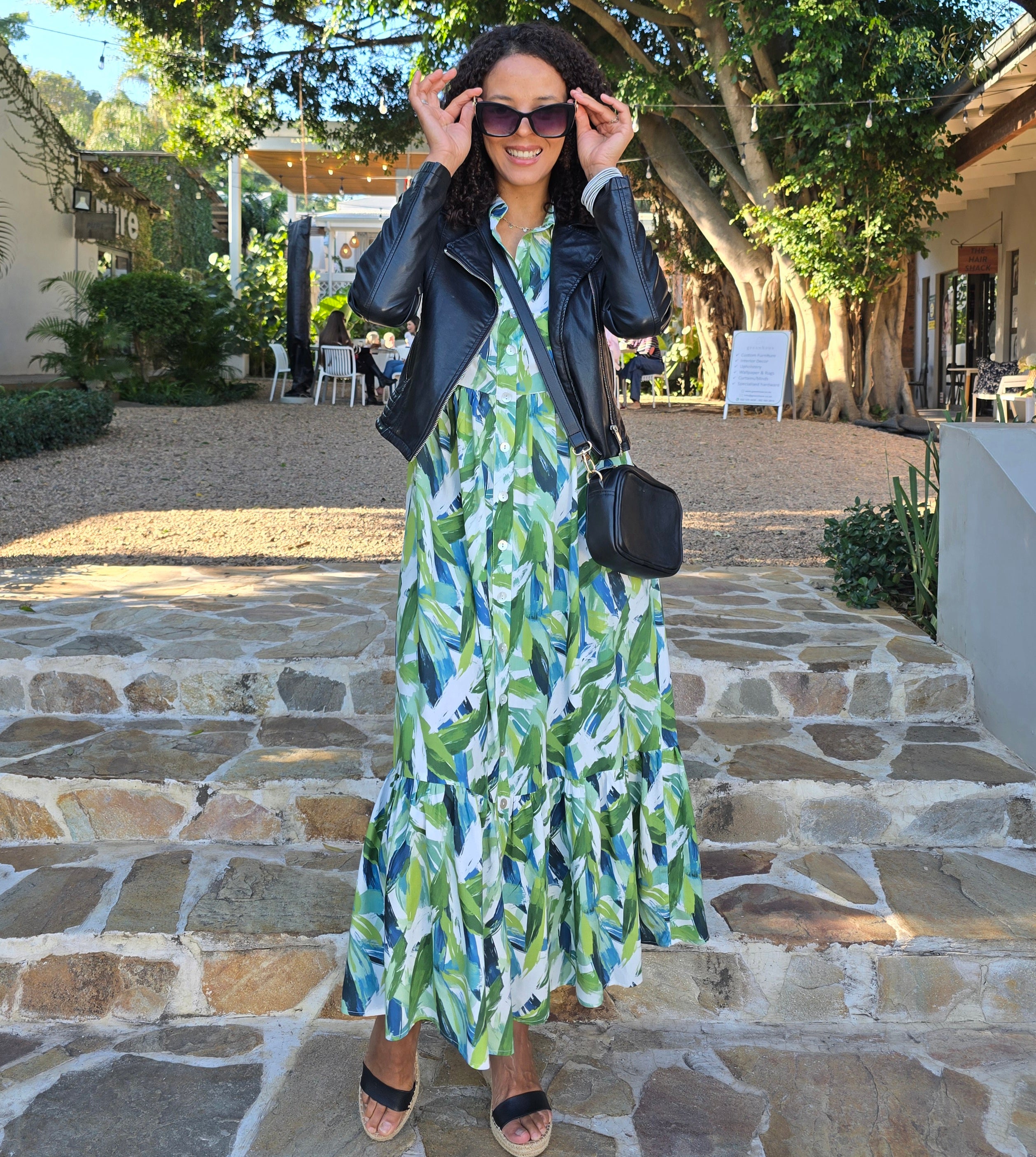 Maddison Maxi - Wild Wonder: Button-up Collared Tiered Maxi dress