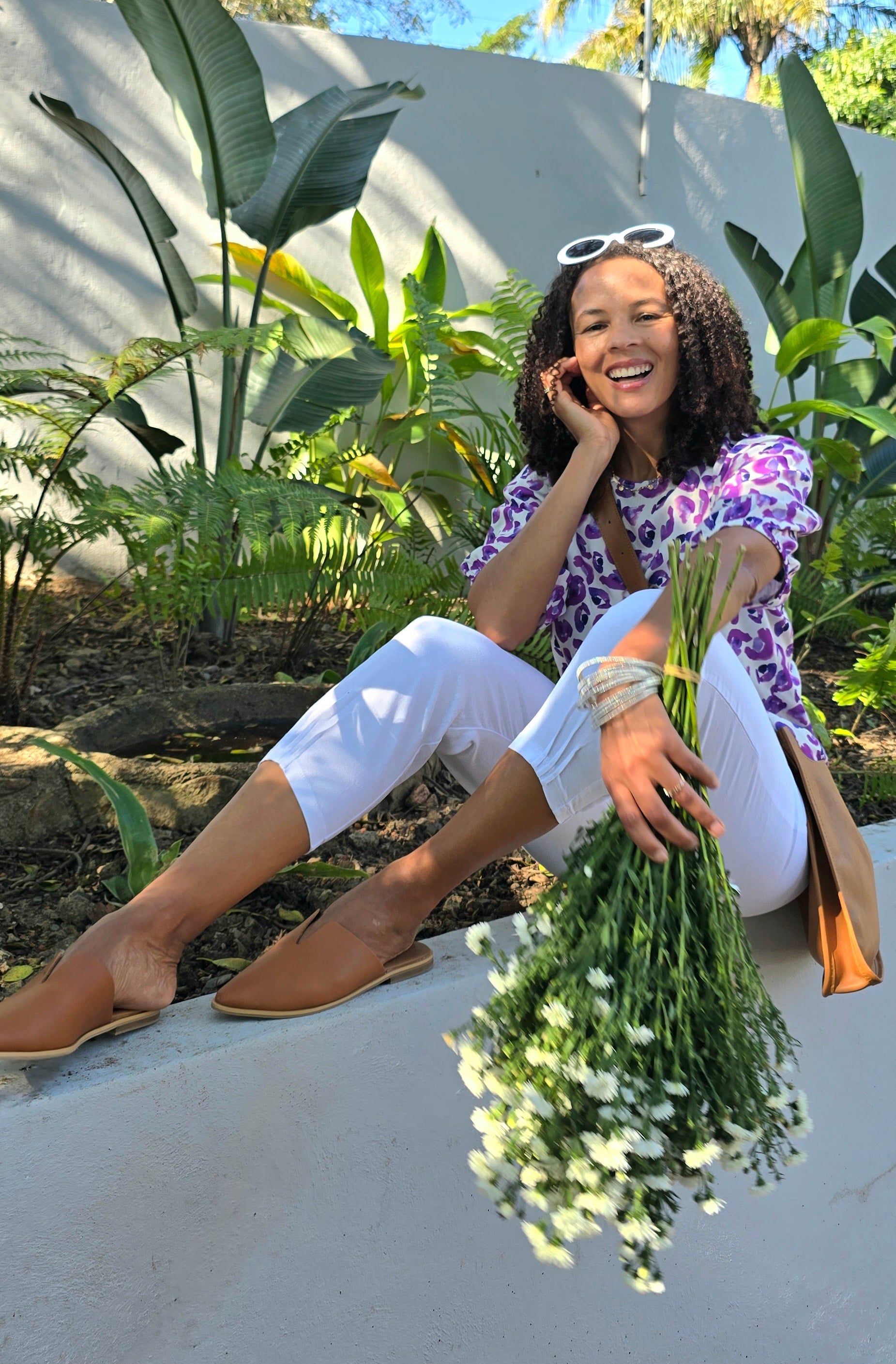 Ollie - Lilac Wild: Raglan sleeve blouse