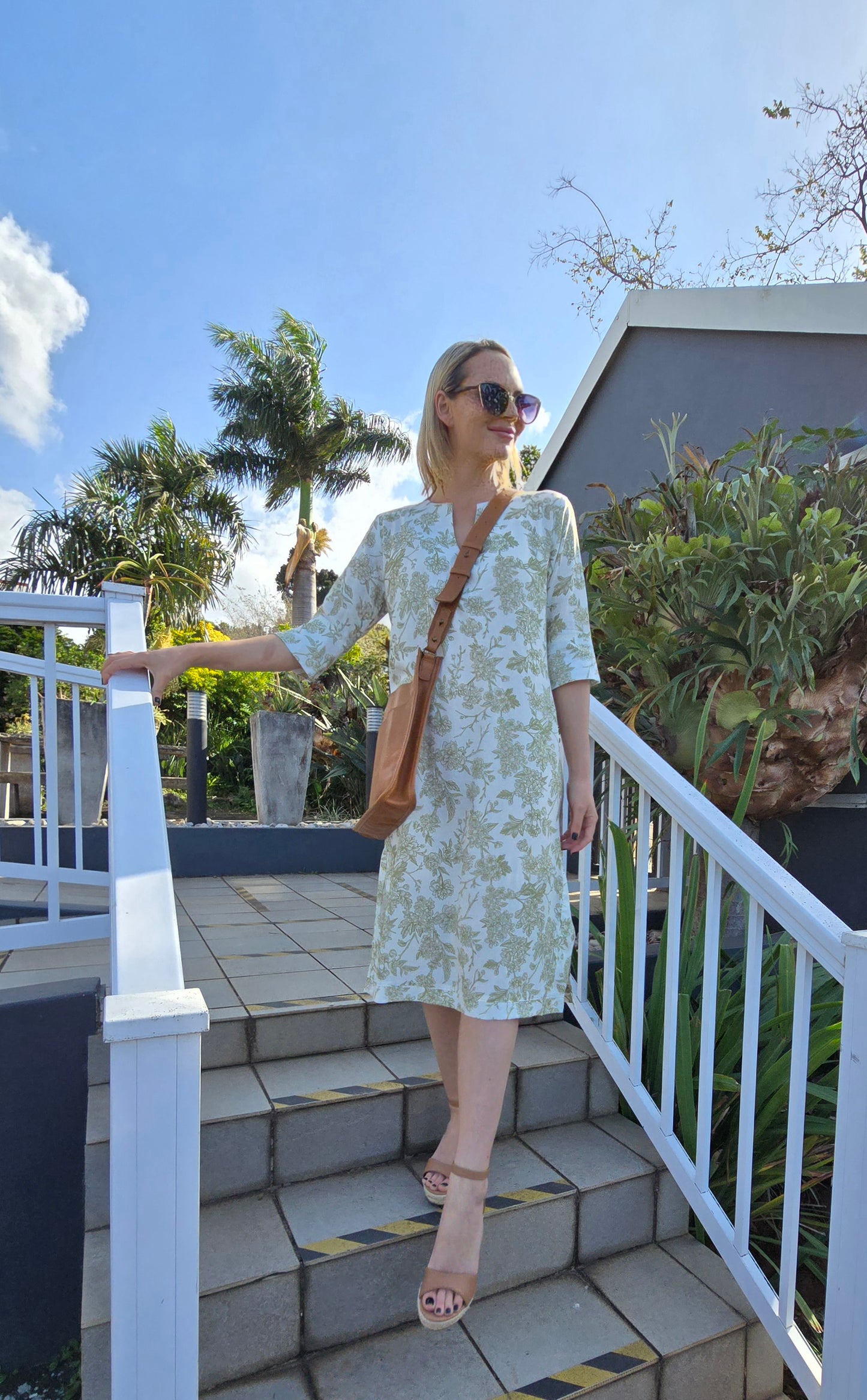 Scarlet - Botanical Bliss: Classic maxi shift dress