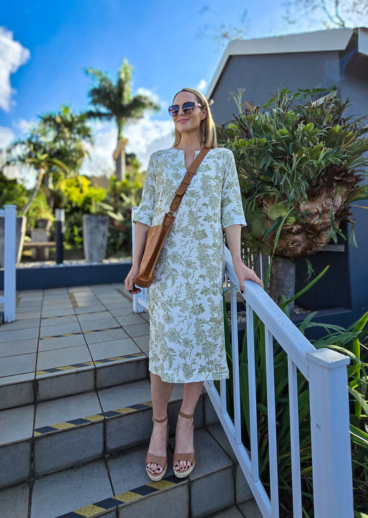 Scarlet - Botanical Bliss: Classic maxi shift dress