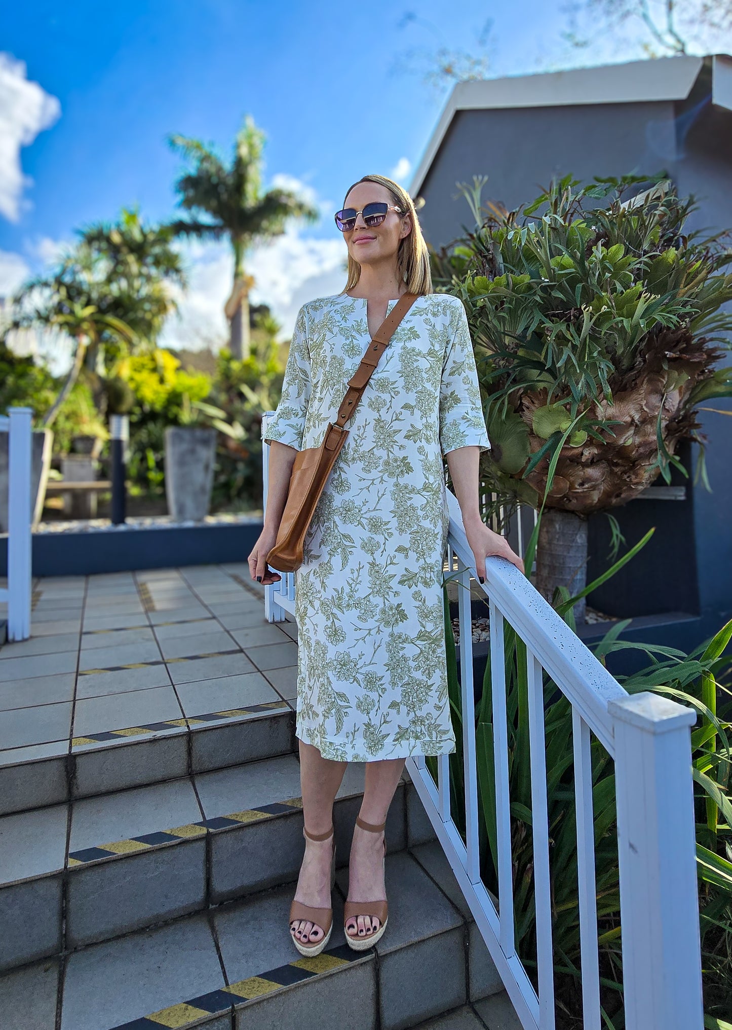 Scarlet - Botanical Bliss: Classic maxi shift dress