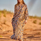 Winter Rose - Enchanting: V - neck Mandarin Collar Tiered dress with Elasticated Long Sleeves