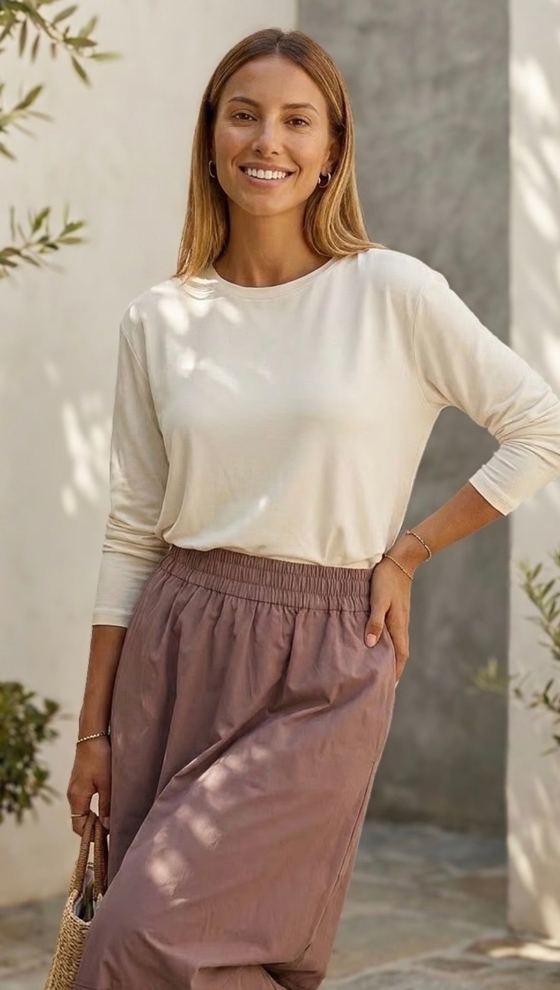 Shay - Cognac: A-line Poplin skirt