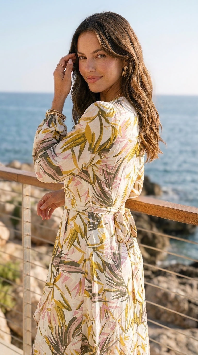 Sienna - Candy Safari: Long Sleeve Wrap dress