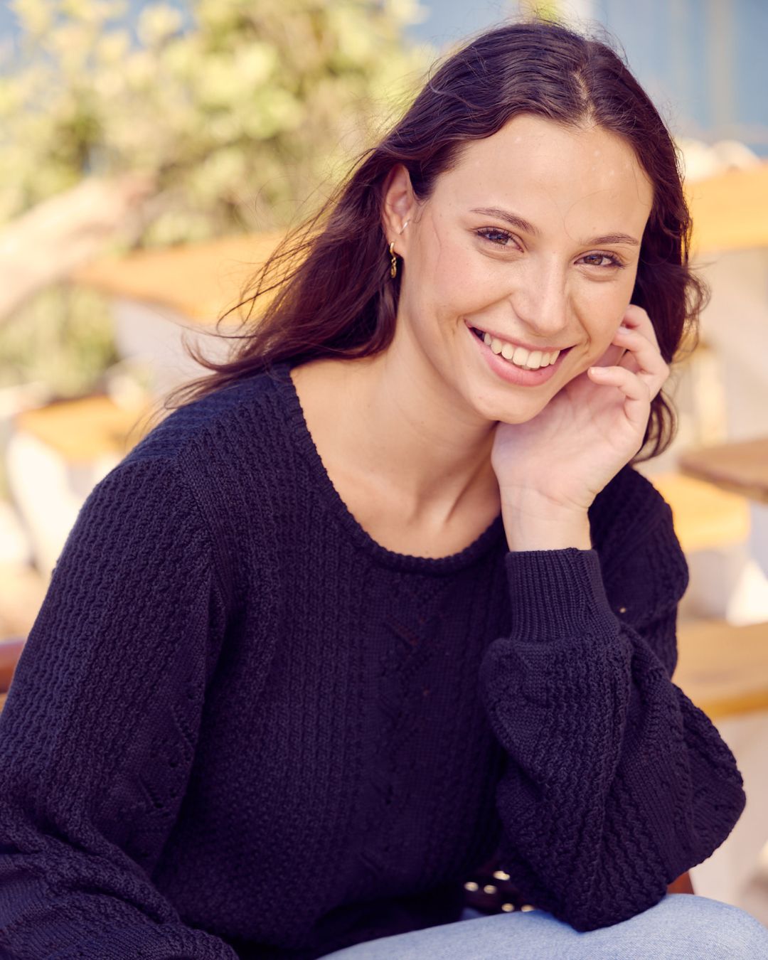 Lacey - Black: Textured Knitwear