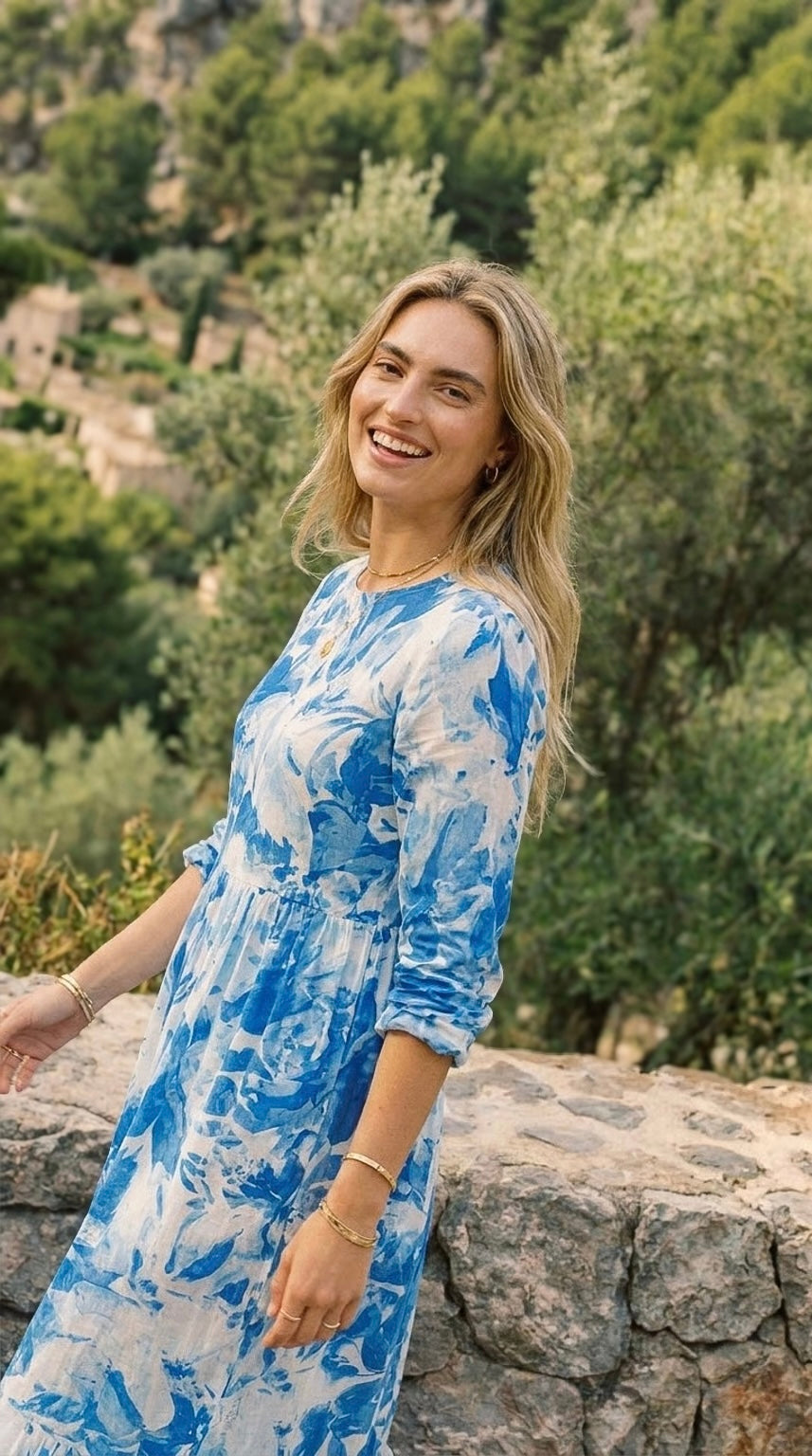Willow - Indigo Whisper: Tiered Maxi dress