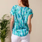 Faye - Forest Meander: V-neck top with binding detail