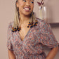 Lyn Maxi - Soft Paradise: V-neck elasticated waistline detail Maxi dress