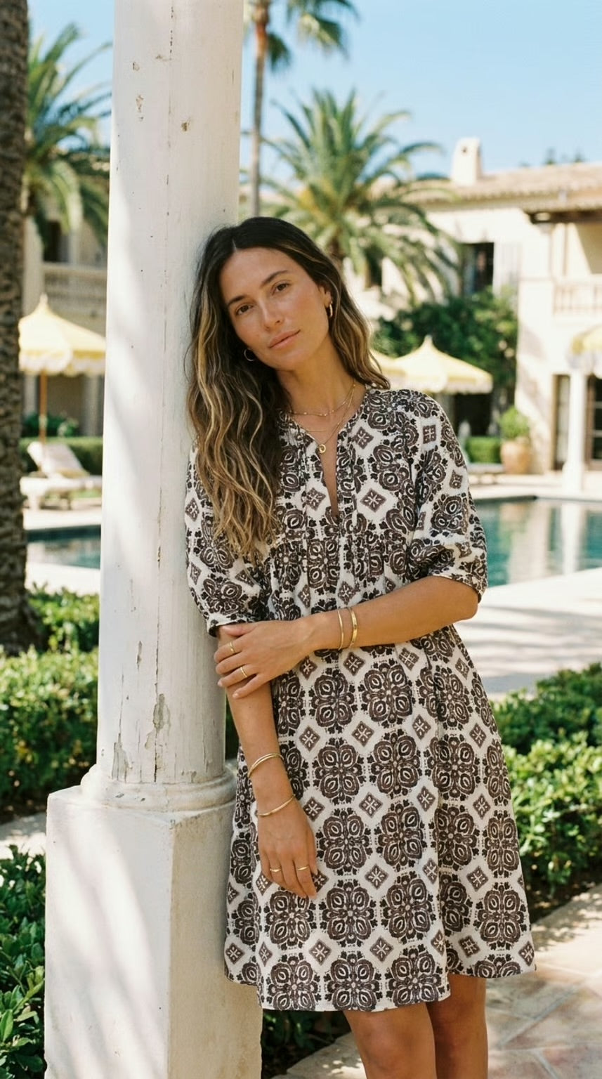 Amara - Salt Breeze: Short boho dress
