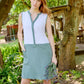 Claudia - Two tone: Sleeveless Linen dress