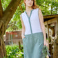 Claudia - Two tone: Sleeveless Linen dress