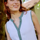 Claudia - Two tone: Sleeveless Linen dress