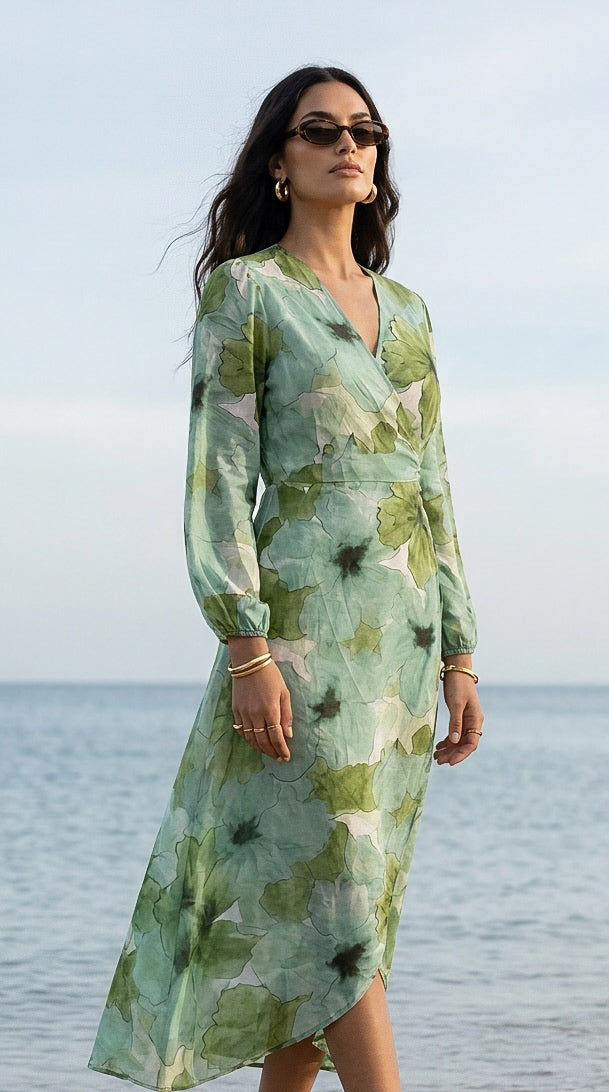 Sienna - Petal Poetry: Long Sleeve Wrap dress