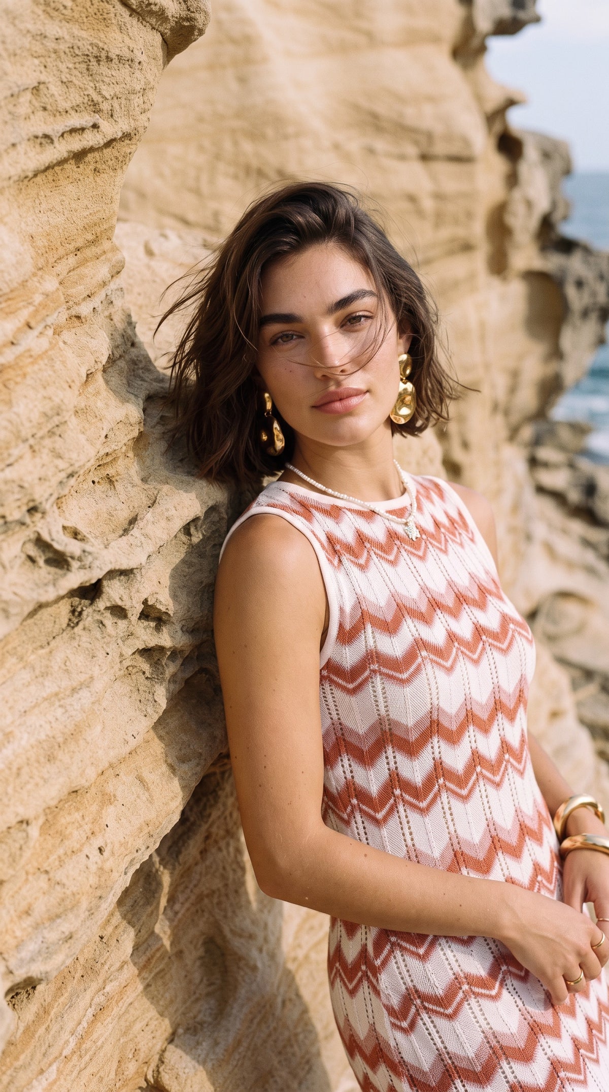 Salento - Mink: Knitted slip dress