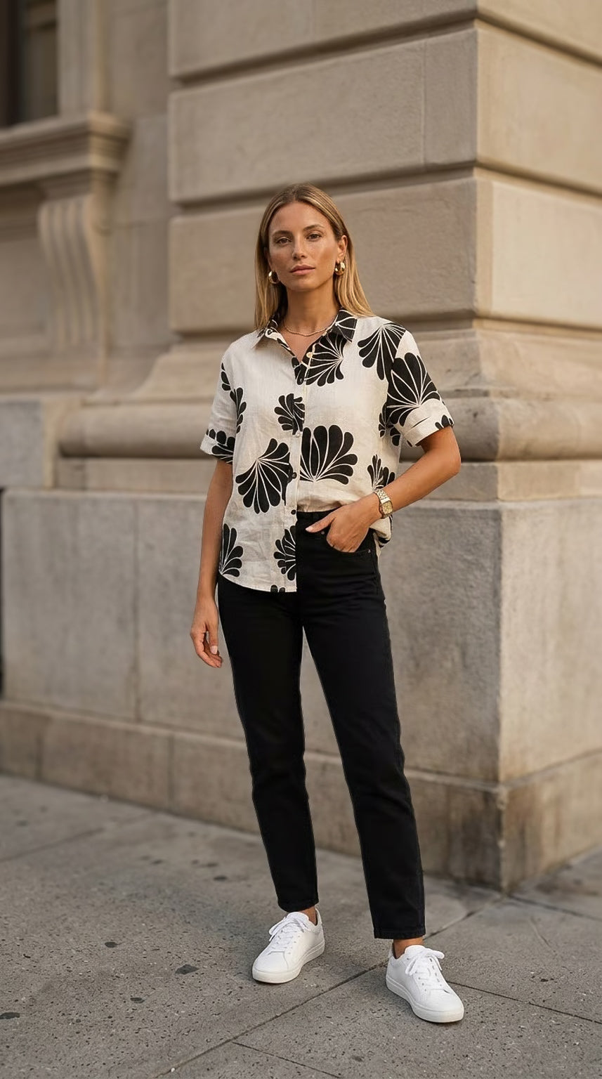 Sammy Shirt - Oasis Black: Short sleeve shirt