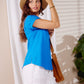Sadie - Blue Linen: Basic V-neck top