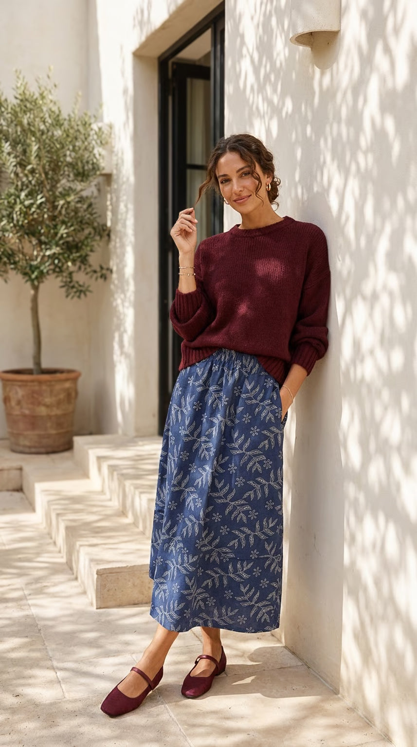 Shay - Midnight Garden: A-line skirt