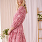 Tash - Pink Horizon: Tiered mini dress