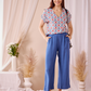 Lavender - Pacific Blue: Wide leg pants