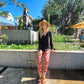 Gia - Orient Express: Classic pants with elasticated waistband and straight leg