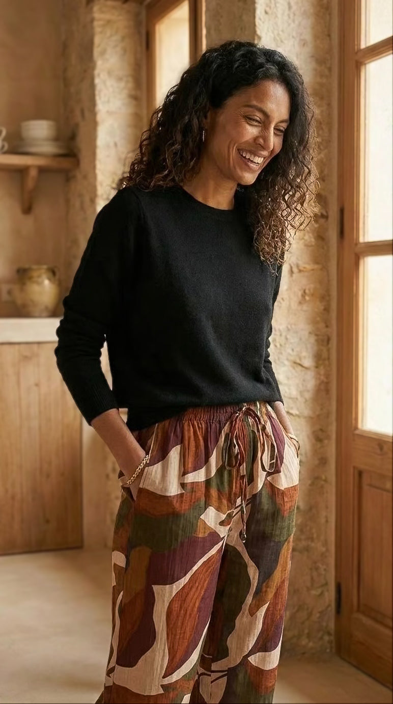 Caprice - Country Meadow: Wide Leg pants with Elasticated waistband