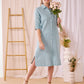 Sarah - Dream blue:  Classic midi shirt dress