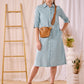 Sarah - Dream blue:  Classic midi shirt dress