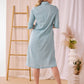 Sarah - Dream blue:  Classic midi shirt dress