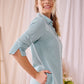Sarah - Dream blue:  Classic midi shirt dress