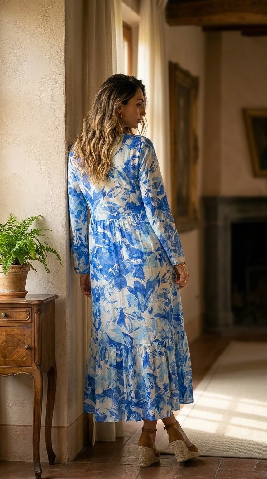 Willow - Indigo Whisper: Tiered Maxi dress