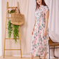 Clarence maxi - Abstract Radiance: Front Tie Shirt dress