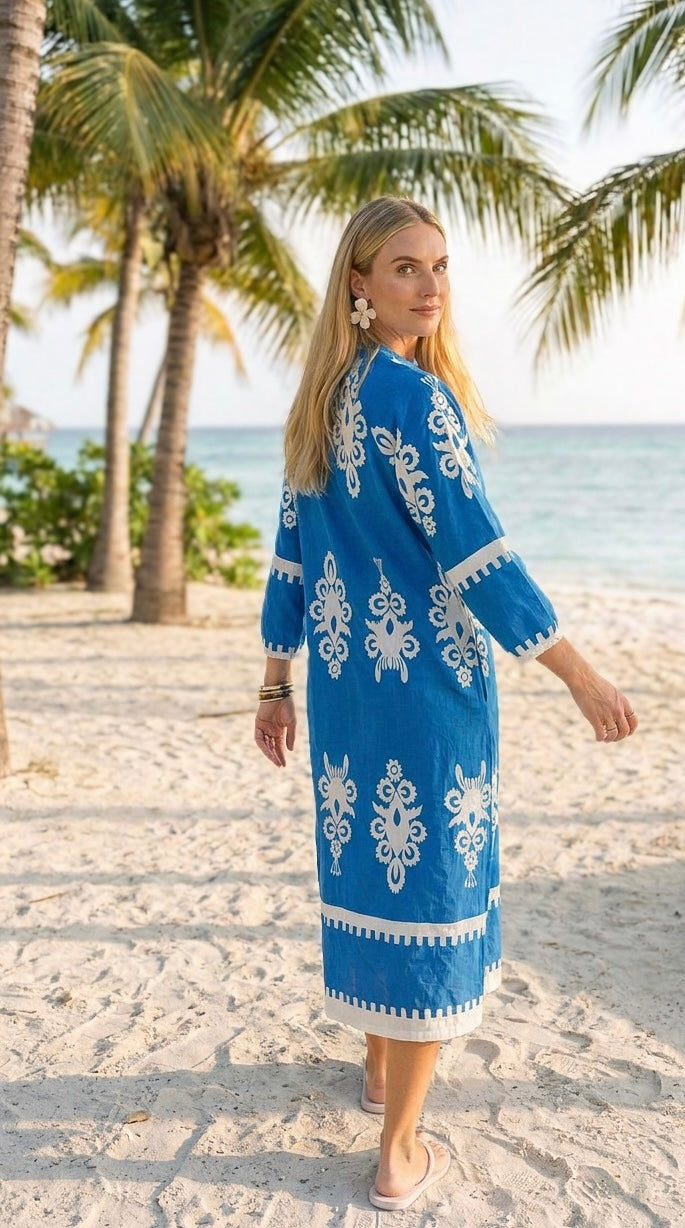 Anna - Eden Garden: Relaxed shirt dress with pockets