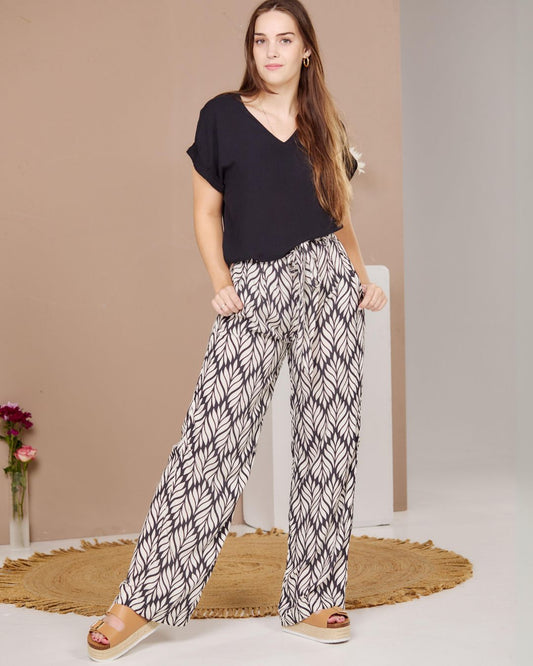 Maple - Moonlight: Wide leg full length pants with tie detail
