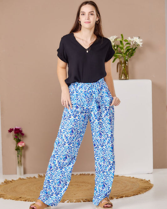 Maple - The Rainy: Wide leg full length pants with tie detail