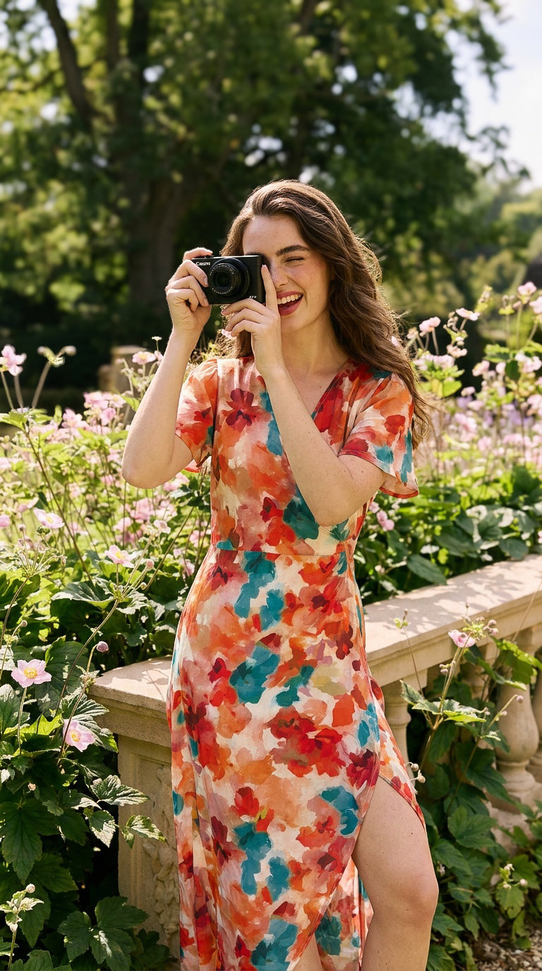 Kairo - Orange Blush Botanica: Maxi Wrap dress