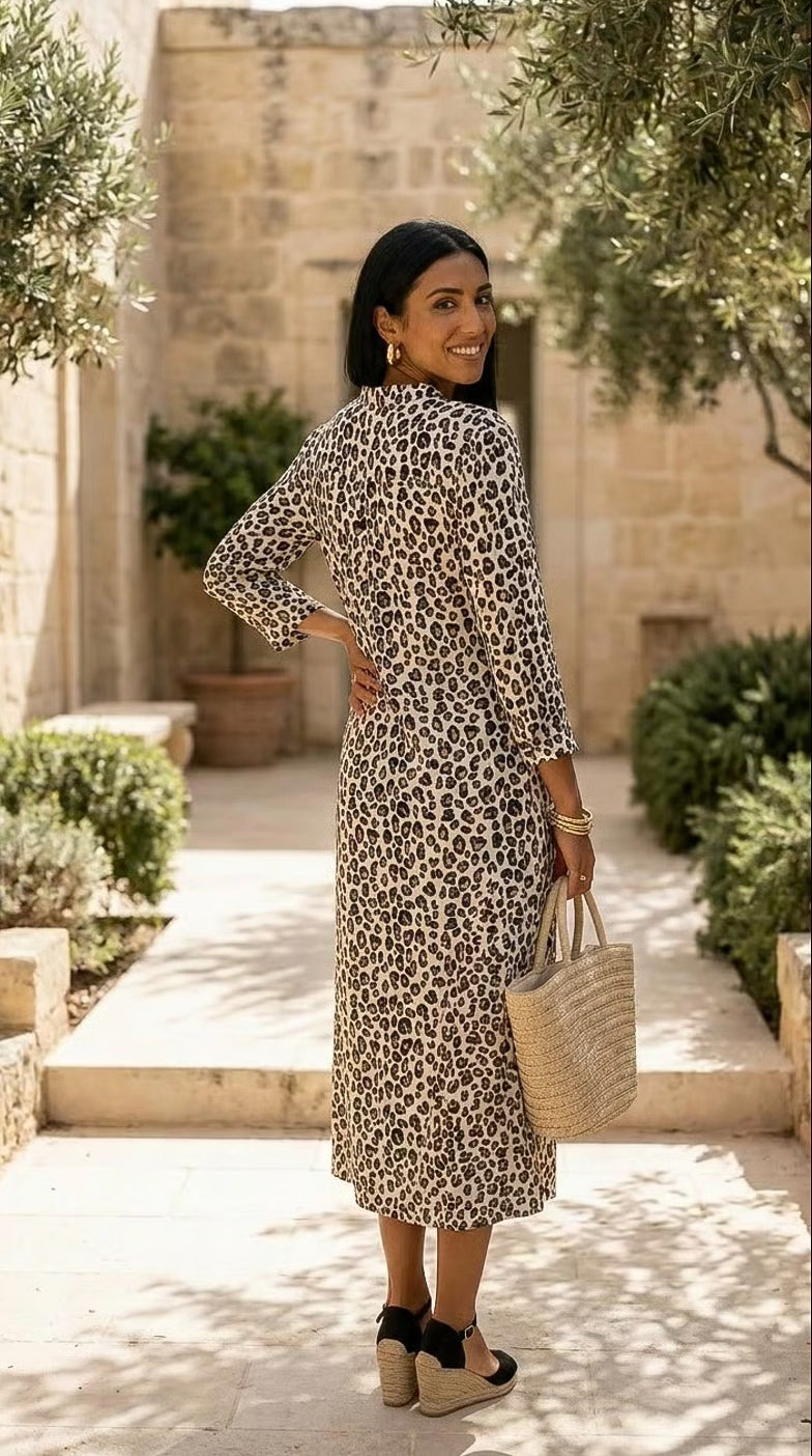 Ophelia - Safari Escape: Classic Midi Shirt dress
