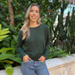 Scarlett Jersey - Green:  Round neck knit