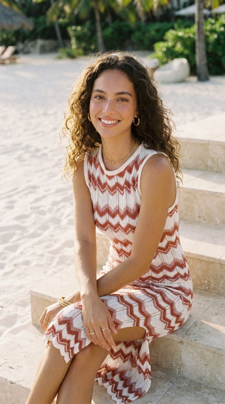 Salento - Mink: Knitted slip dress