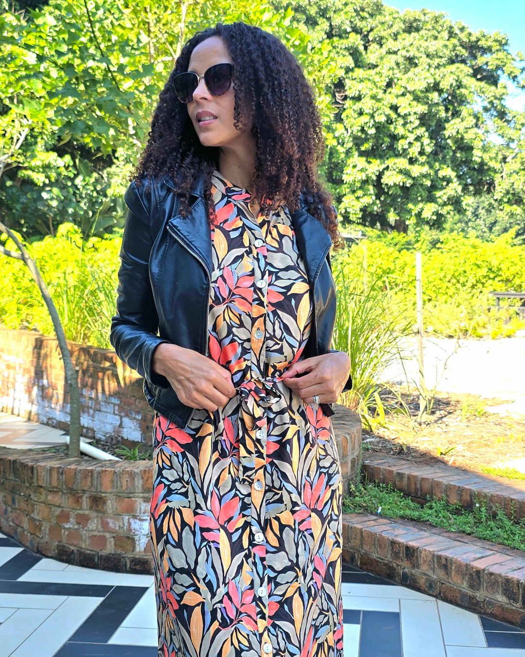 Beauty - Loca Leaf: Classic Shirt dress with 3/4 elasticated sleeves