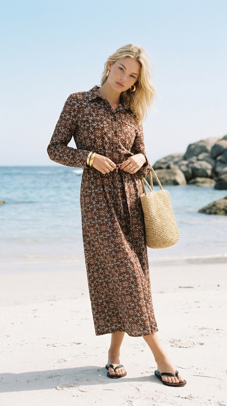 Gianna - Salt Air: Belted Shirt dress
