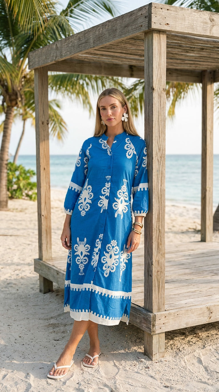 Anna - Eden Garden: Relaxed shirt dress with pockets