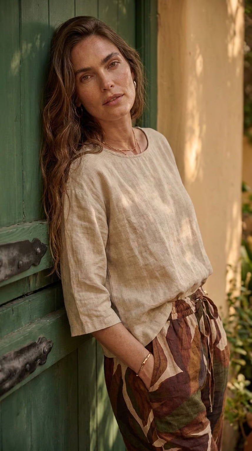 Caprice - Country Meadow: Wide Leg pants with Elasticated waistband