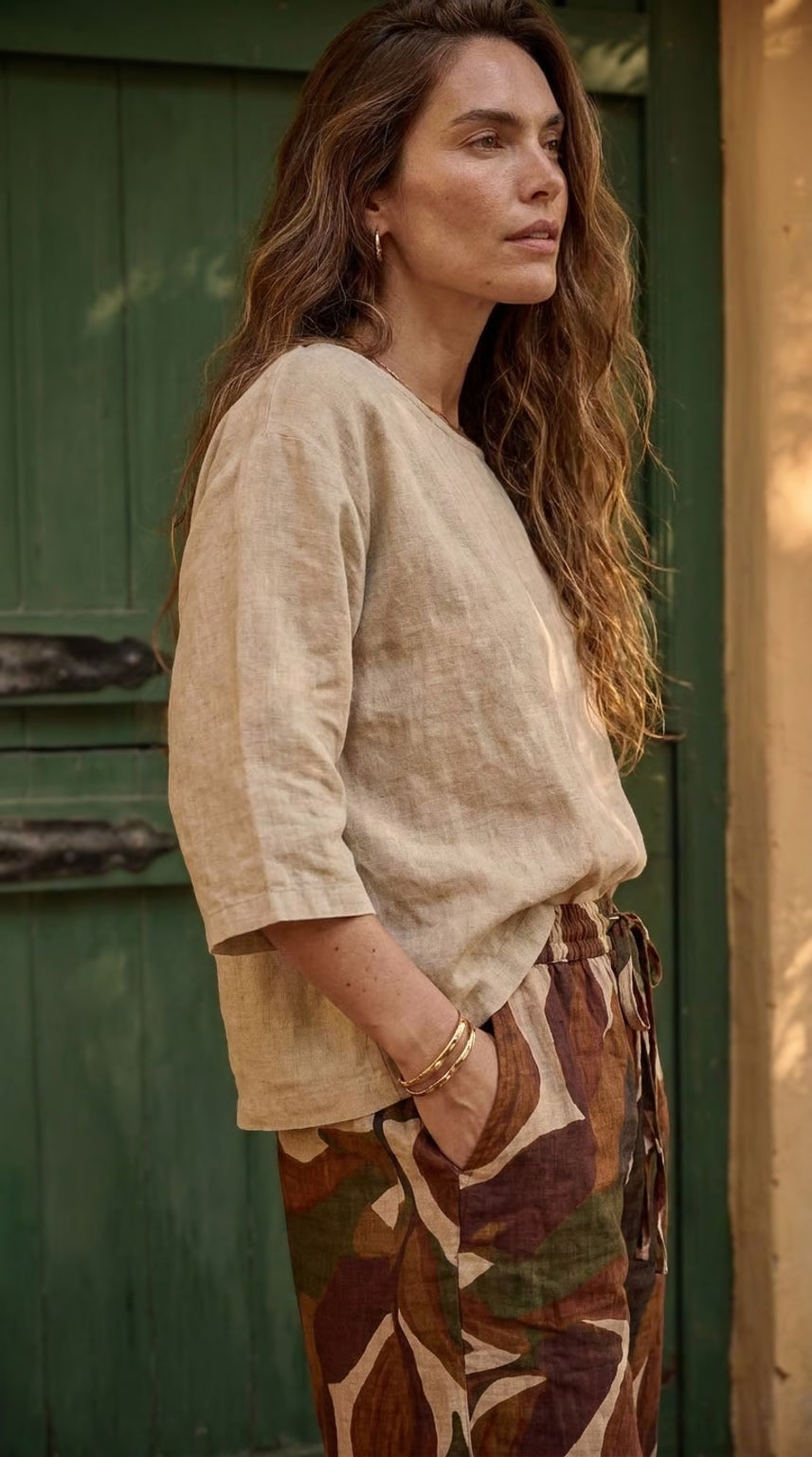 Caprice - Country Meadow: Wide Leg pants with Elasticated waistband