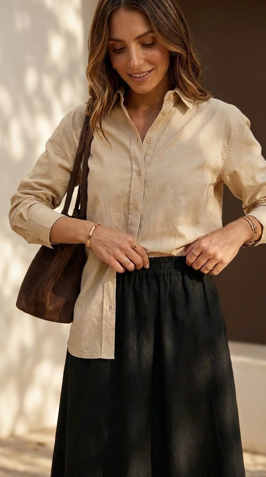 Shay - Black: A-line Poplin skirt