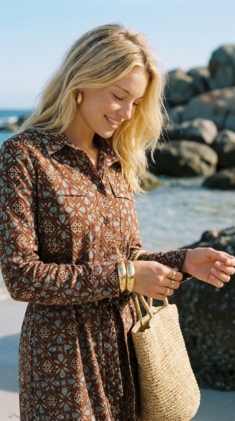 Gianna - Salt Air: Belted Shirt dress