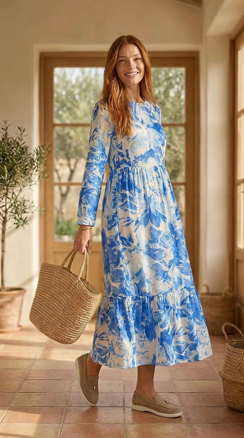 Willow - Indigo Whisper: Tiered Maxi dress