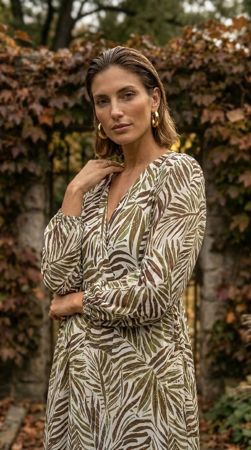 Zarah - Shadow Drift: Tiered midi dress